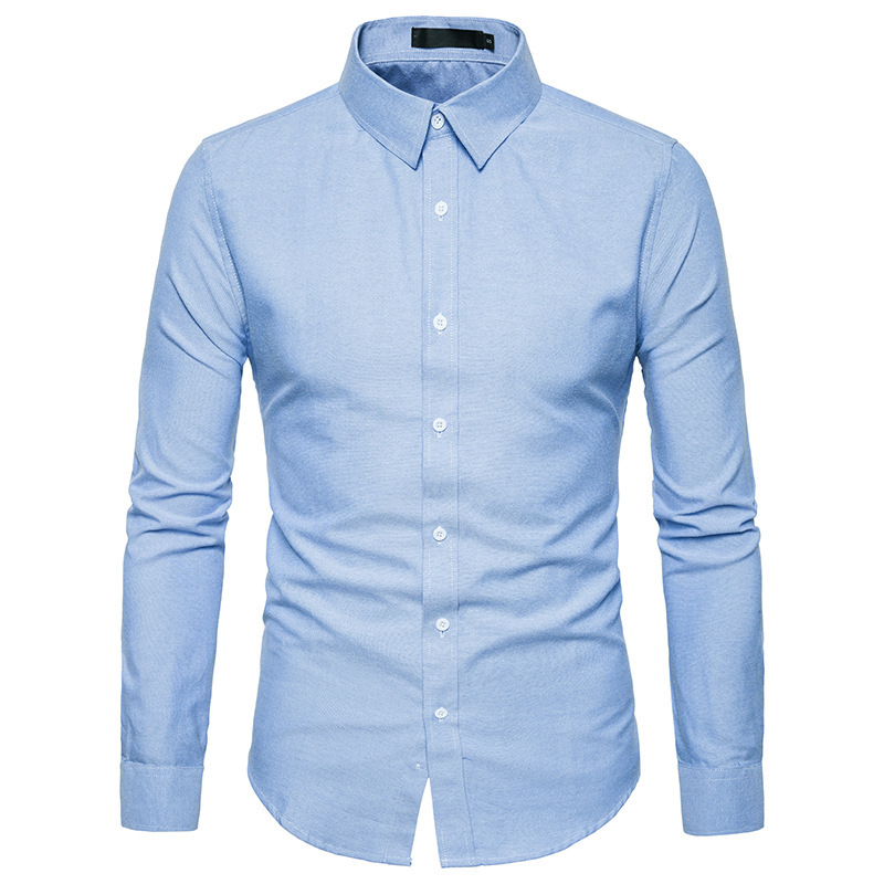 Amazon Cross border Specifically for 17 new pattern Ouma man Long sleeve shirt Solid Self cultivation Simplicity Versatile leisure time shirt