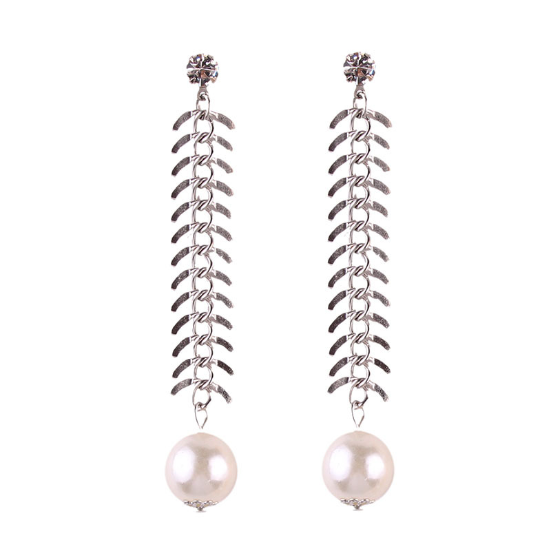 Occident and the United States alloy plating earring (silver white)NHJQ9210-silver white
