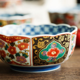 [日本进口有田烧陶瓷花型碗 伊万里日式手绘料理餐碗]