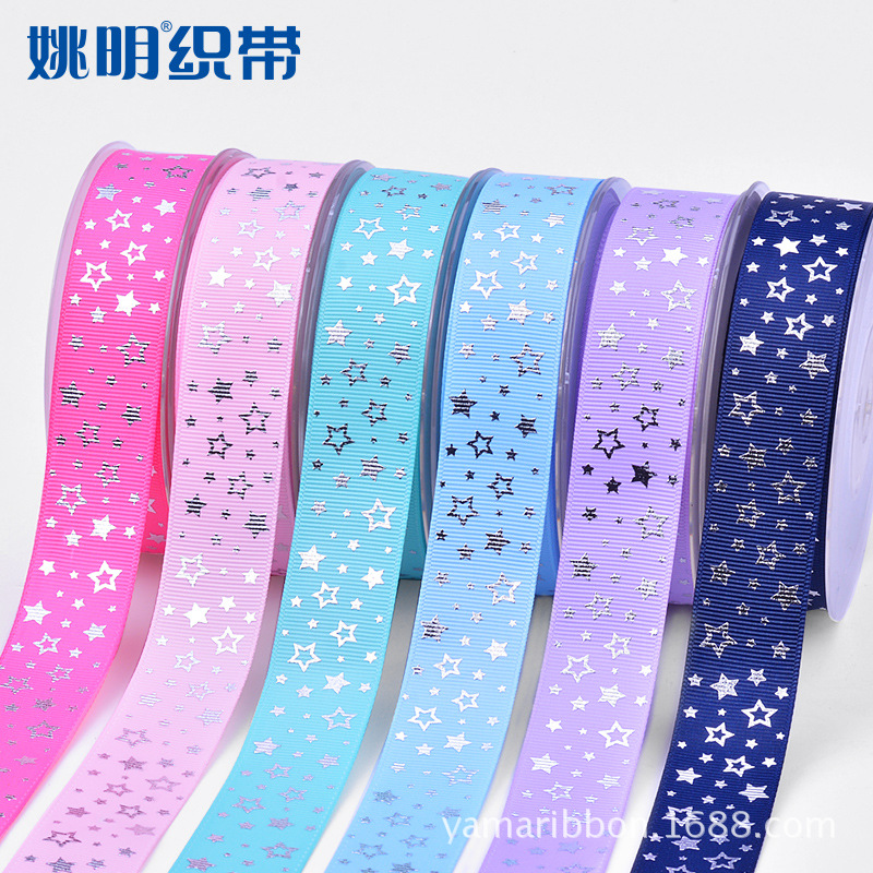 Yao Ming cinta de primavera tropical estilo serie caliente plata estrella costilla cinta hecha a mano DIY accesorios para el cabello accesorios de ropa
