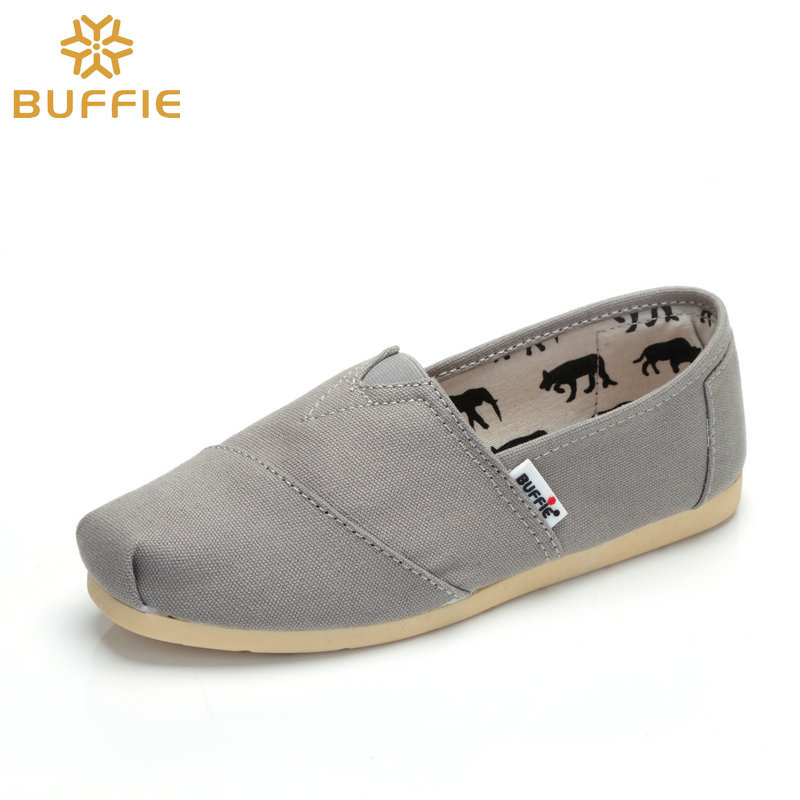 Envío gratuito zapatos planos de tela cómodos casuales de color sólido superficie de lona baja punta cuadrada ligera resistente al desgaste antideslizante zapatos de mujer