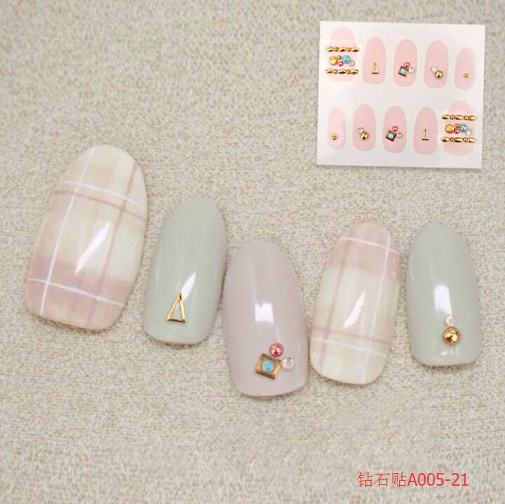 New fashionable diamond-shaped nail stickers, diamond nail stickers for decoration, Korean DIY 3D diamond customization detail image 8