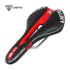 Bicycle saddle PVC leather, mountain road bike seat cushion, double tail wing central cut-out, 3621A cycling accessories