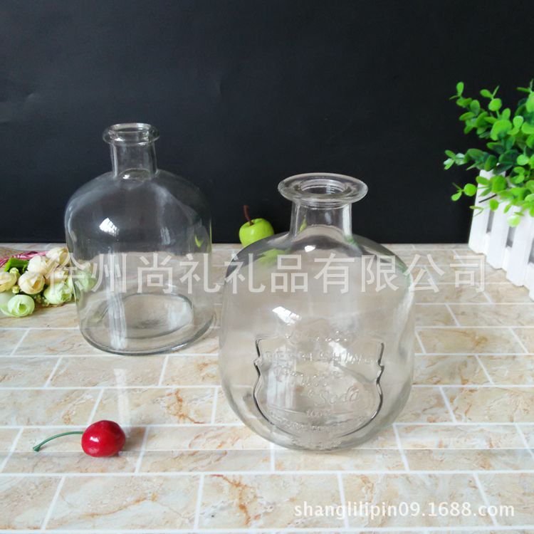 香薰瓶 厂家 500ml  香水瓶定制 深加工丝印无火熏香玻璃瓶