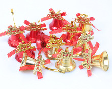 圣诞装饰品 圣诞英文牌平钟铃铛圣诞树装饰品 3.5CM圣诞铃铛挂件