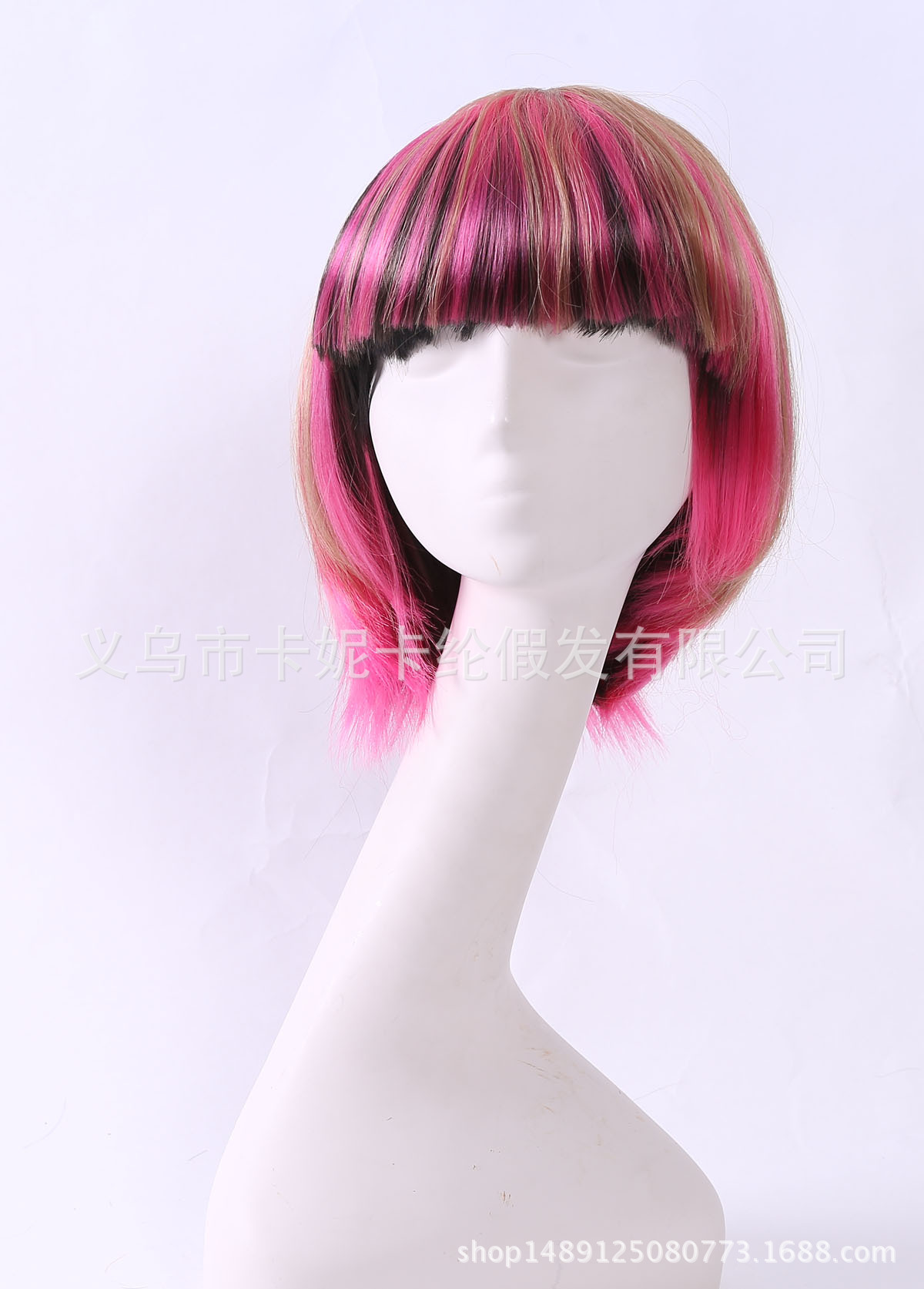 Nueva moda rosa negra fiesta de fiesta para mujeres pelucas cortas