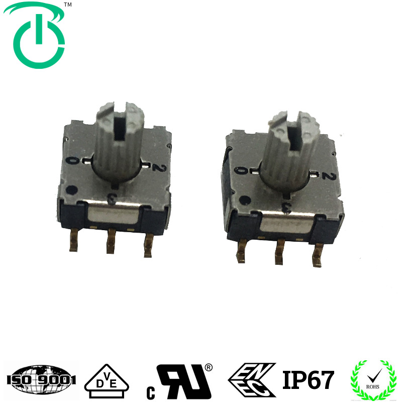 厂家供应照明系统代替apem用7*7贴片6脚0-4档位编码开关