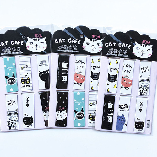 Cute Cartoon Anime Double-Sided Magnetic Bookmark Student Creative Personality Top Student Page Clip School Supplies