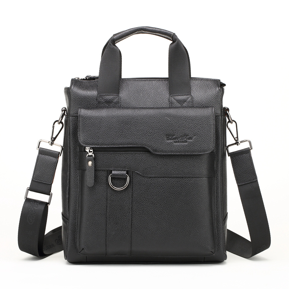 New Genuine Leather Casual Men's Briefcase Top Layer Cowhide Men's Shoulder Bag Crossbody Handbag