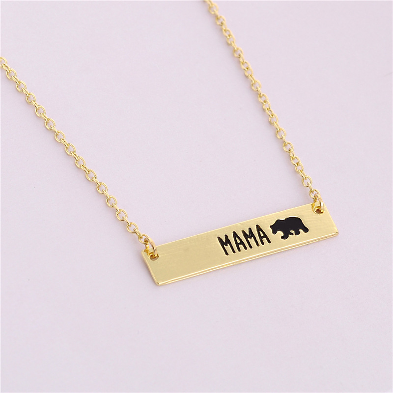 Mama Letter Bear Alloy Plating Mother's Day Women's Necklace display picture 5