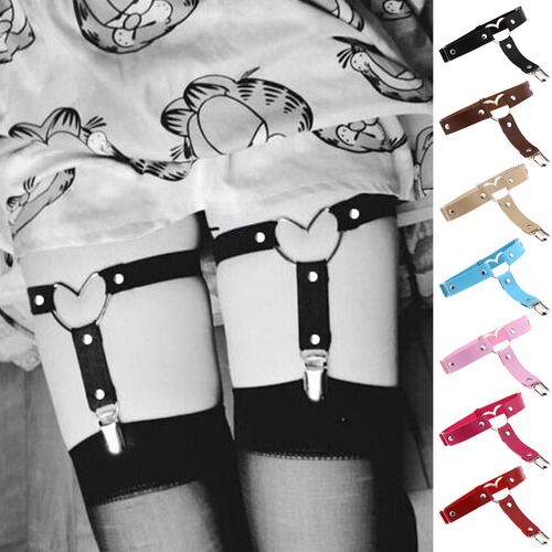 European and American Harajuku punk street shooting nightclub sexy and interesting heart-shaped peach heart-shaped hollow garter belt garter clip thigh ring