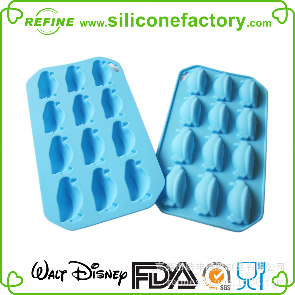 厂家直销 热销日本 食品级硅胶冰格模具  可爱动物硅胶企鹅冰格