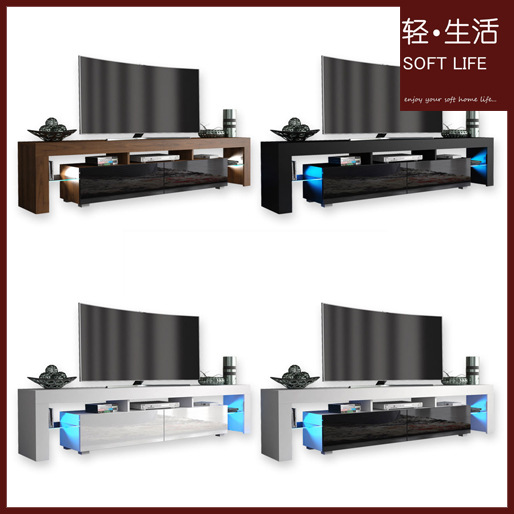 [Light Life Home] placa simple moderna Exportación de comercio exterior de alto brillo brillante luz LED TV gabinete visual image 1