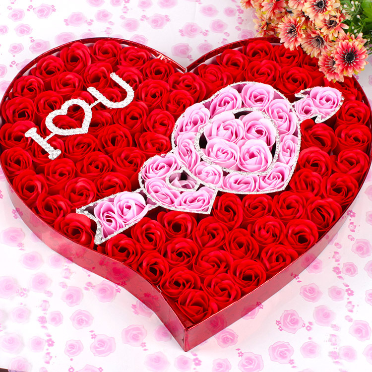 New One Arrow Through The Heart Soap Flower Gift Box Romantic Valentine's Day Gift display picture 5
