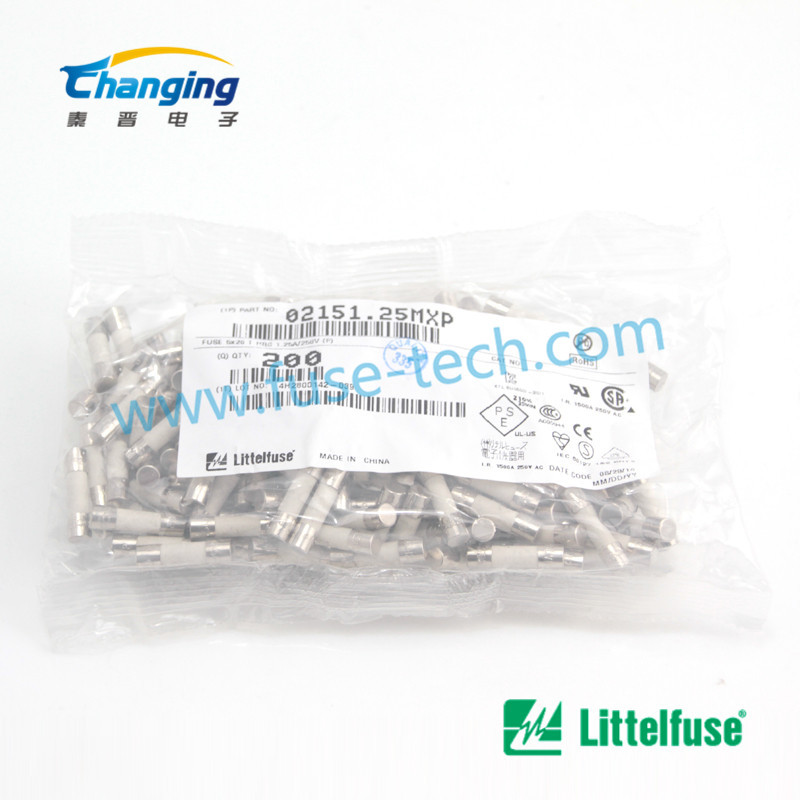 力特littelfuse 5*20MM 慢断延迟一次性熔断保险丝02151.25MXP 