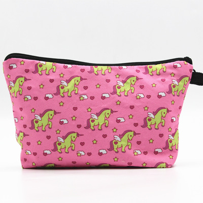 dj-19 wish熱銷爆款獨角獸化妝包unicorn數碼印花女士洗漱包