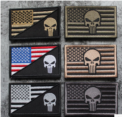 3D Embroidered Velcro Badge Flag Badge Skull Outdoor Embroidered Armband