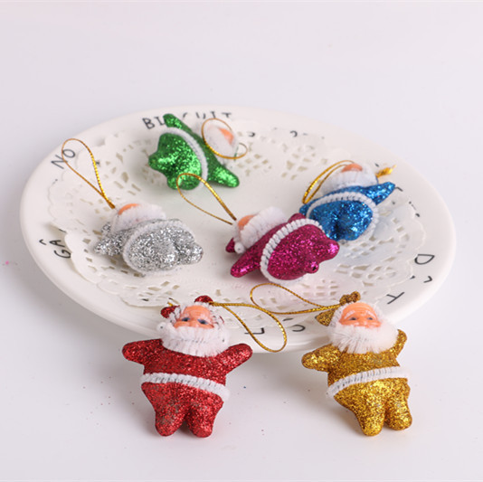Árbol de Navidad colgante muñeca decoración 4,5 cm plástico Santa Claus colgante regalo de Navidad