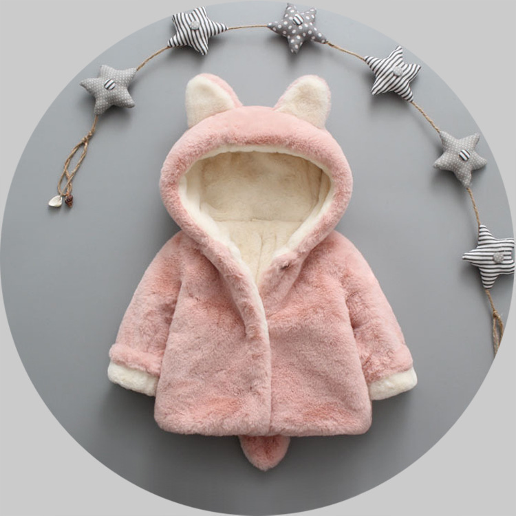 Children's clothing one piece for boys and girls baby thickened Plush hooded cotton padded jacket 0-4 year old baby cotton padded jacket sales agency 173