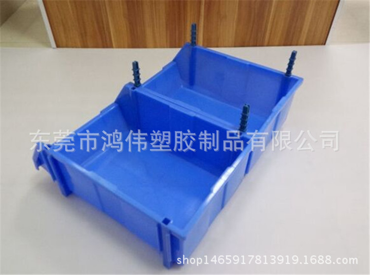 深圳龙岗塑料斜口零件盒 蓝色全新料塑胶零件盒