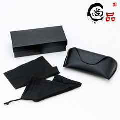 光板整套眼鏡盒 可定LOGO 皮質磁吸眼鏡盒 黑色太陽鏡盒 廠批發