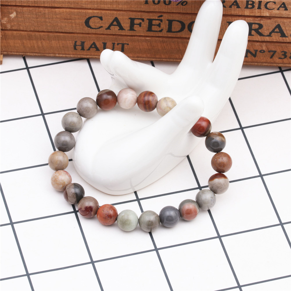 Hot 8mm Ocean Stone Bracelet Natural Stone DIY Beaded Bracelet