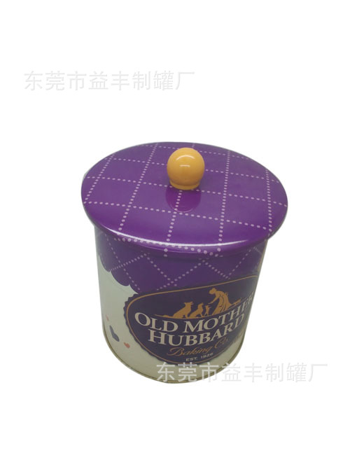 铁罐厂家定做彩印马口铁罐供应圆形曲奇存气罐