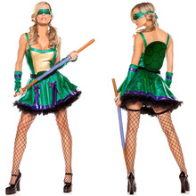 女式战士服 绿色忍者神龟角色扮演服游戏制服诱惑夜店派对舞台装