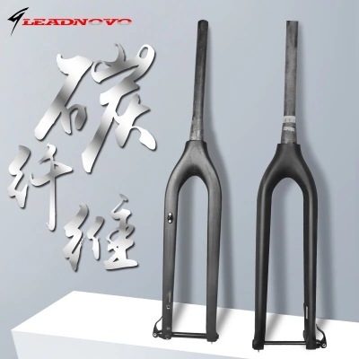 全碳纤维山地自行车前叉 碳硬叉 桶轴快拆 3K/UD 超轻前叉 包邮|ru