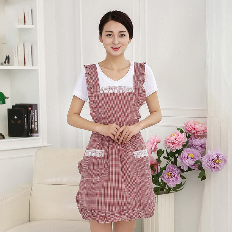 Estilo coreano moda delantal cocina impermeable a prueba de aceite salón de uñas leche tienda de té cafetería salón de belleza trajes de mujer adulta