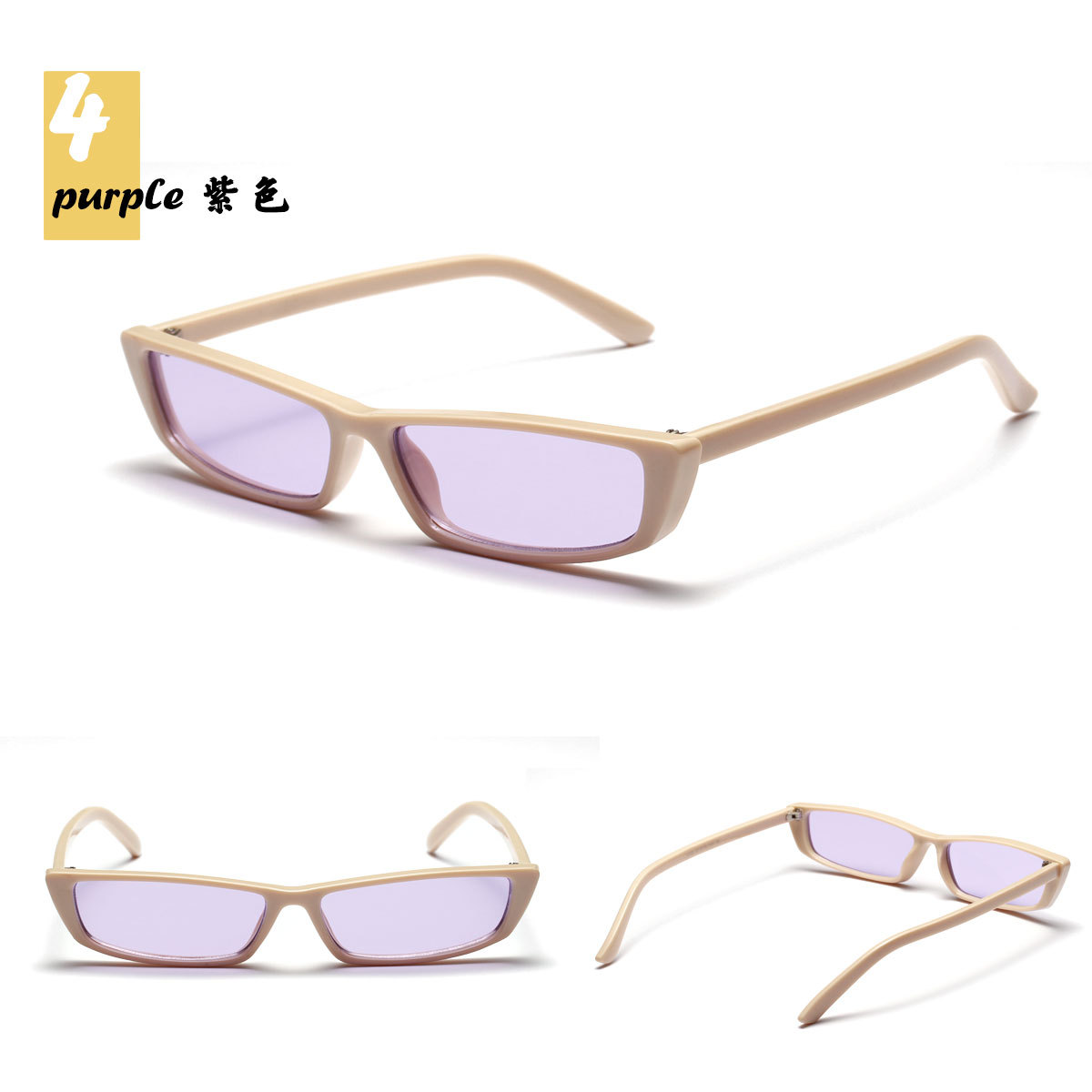 Concave Shape Retro Small Square Sunglasses display picture 3