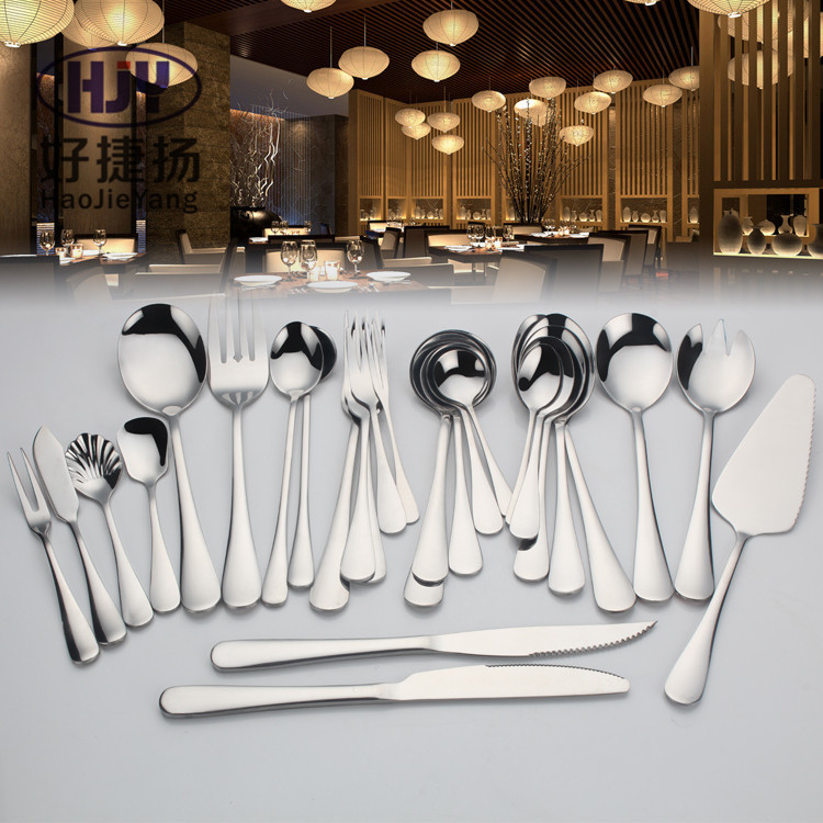 1010 stainless steel hotel Western steak knife fork spoon public spoon tableware set printed LOGO wholesale 1010 stainless steel hotel Western steak knife fork spoon public spoon tableware set printed LOGO wholesale