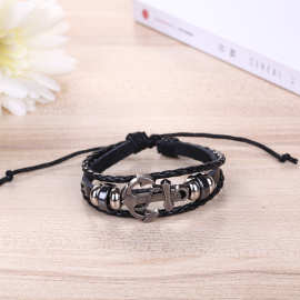 新款手链菩提速卖通串珠编织船锚手饰男女手链编织