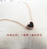 Golden necklace, pendant heart-shaped heart shaped, accessory, pink gold, Japanese and Korean, simple and elegant design