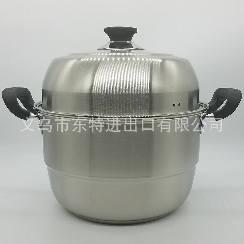 Factory direct sales of stainless steel double-grate steamer, elegant combination lid double-bottom steamer, multi-purpose steamer, high-end gift pot detail image 2