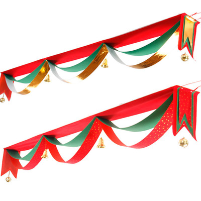 圣诞波浪旗拉旗圣诞挂件挂旗商场装饰旗横幅节庆装扮