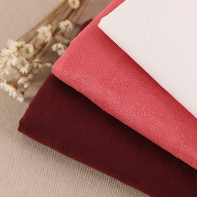 厂家直销 麂皮绒意大利绒 六枚缎高档绒布服装面料 现货直销|ru