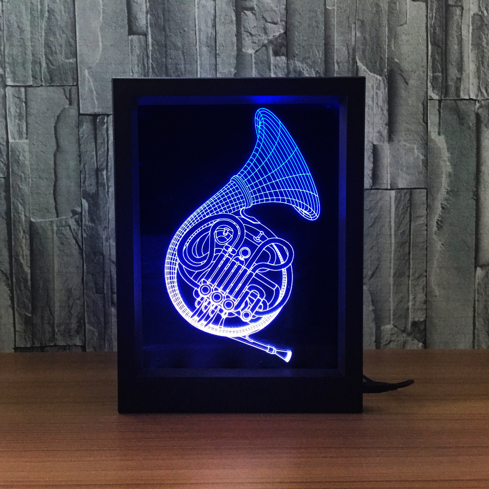 创意 3D相框灯 吉他 萨克斯 闹钟 相机 单车