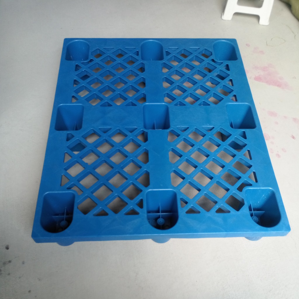 供应塑料托盘防潮板仓库地拖九脚托盘混合料网格堆叠承重防滑