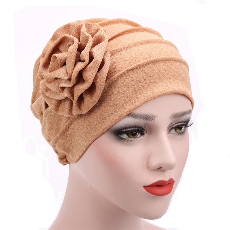 Women's Ethnic Style Solid Color Flower Beanie Hat display picture 3