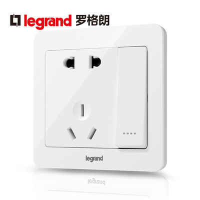 Legrand Switch socket panel tcl Yi Dian white Switch 5 two or three Wall source 86 type