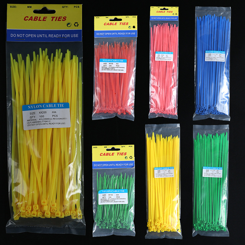 Nylon cable tie彩色尼龙扎带 有橙紫棕绿蓝红黄桔色可做吊卡