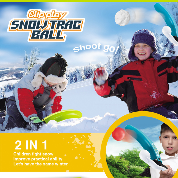Comercio exterior para niños deportes al aire libre y juguetes de ocio regalo 2 en 1 bola de nieve palo bola de nieve lanzando clip de bola de nieve