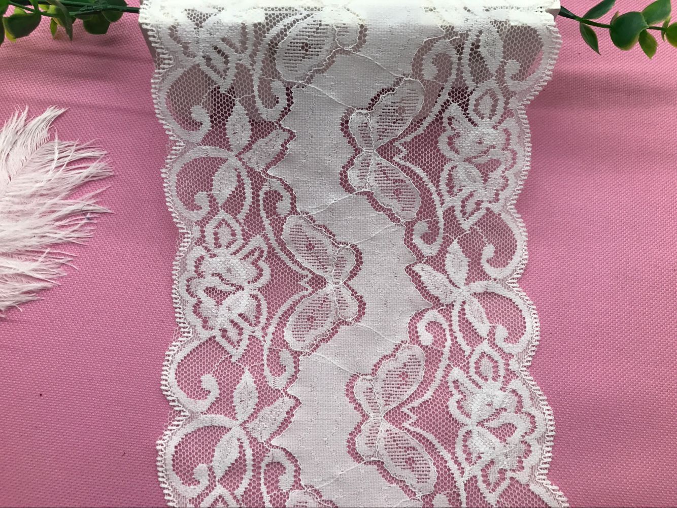 弹力花边压沙弹力花边蕾丝弹力花边氨纶花边6009# 宽度15CM