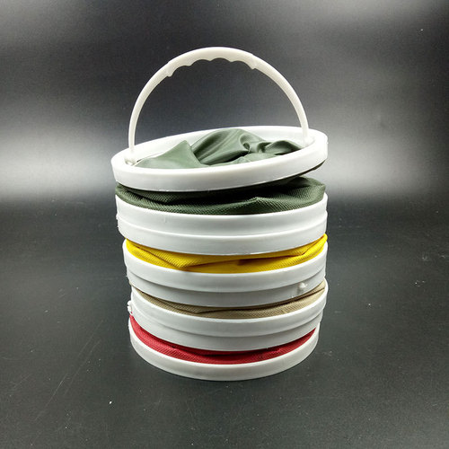 Manufacturer wholesale small bucket canvas folding pen washing bucket retractable pen holder for painting art supplies