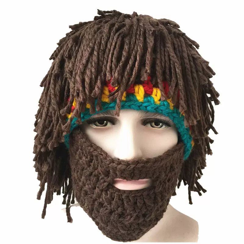 BomHCS万圣节搞笑乞丐帽子冬手工钩针针织头套防风面罩亚马逊wish