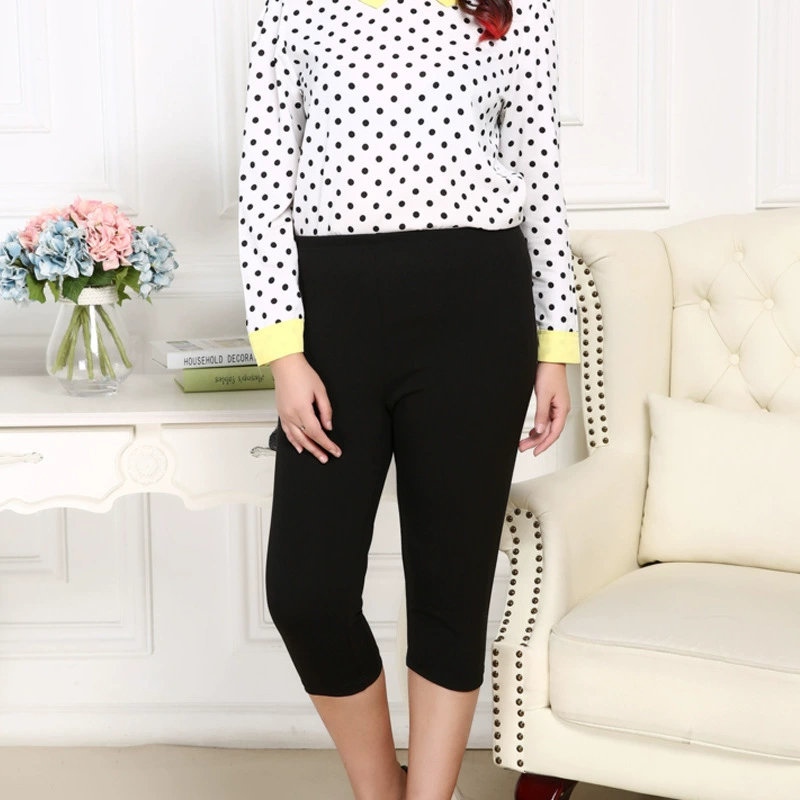 Оптовая продажа плюс удобрение Лето Новые укороченные брюки больших размеров женские пухлые девушки эластичные брюки с высокой талией 200 кг Талия 4 фута