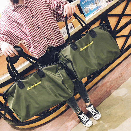 批发女士短途旅行登山包韩版大容量牛津布手提行李健身包一件代发