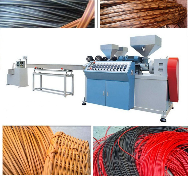 塑料PE/PP藤条挤出机生产线备 PP/PE塑料仿藤条挤出机生产线厂家