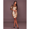 European and American women's sequined seven-point sleeve dress